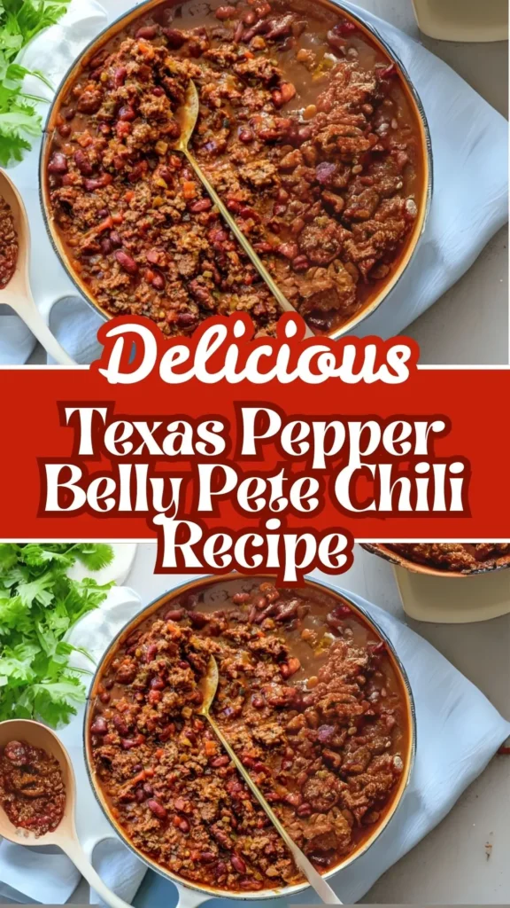 Delicious Texas Pepper Belly Pete Chili