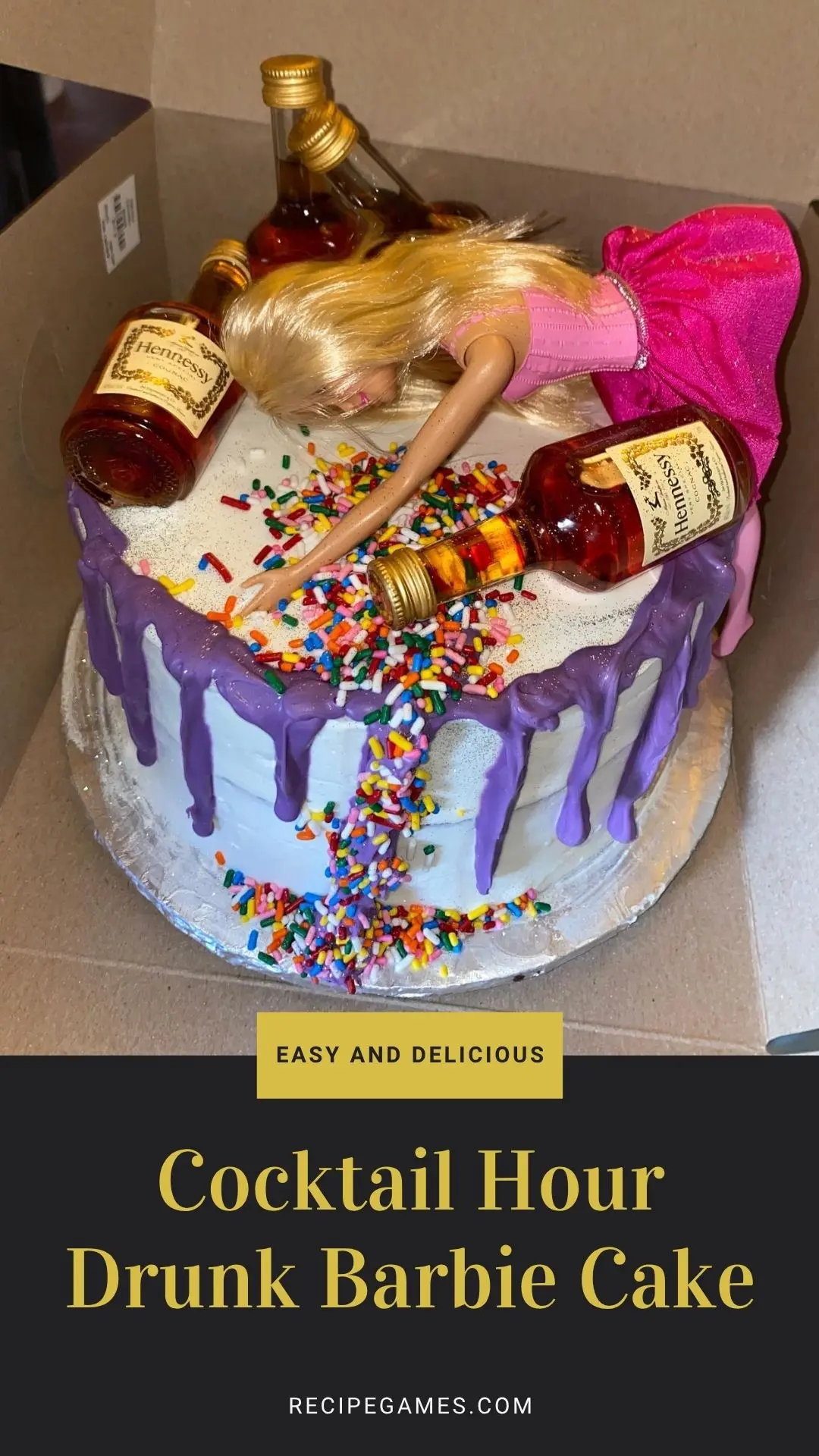 Cocktail Hour Drunk Barbie Cake