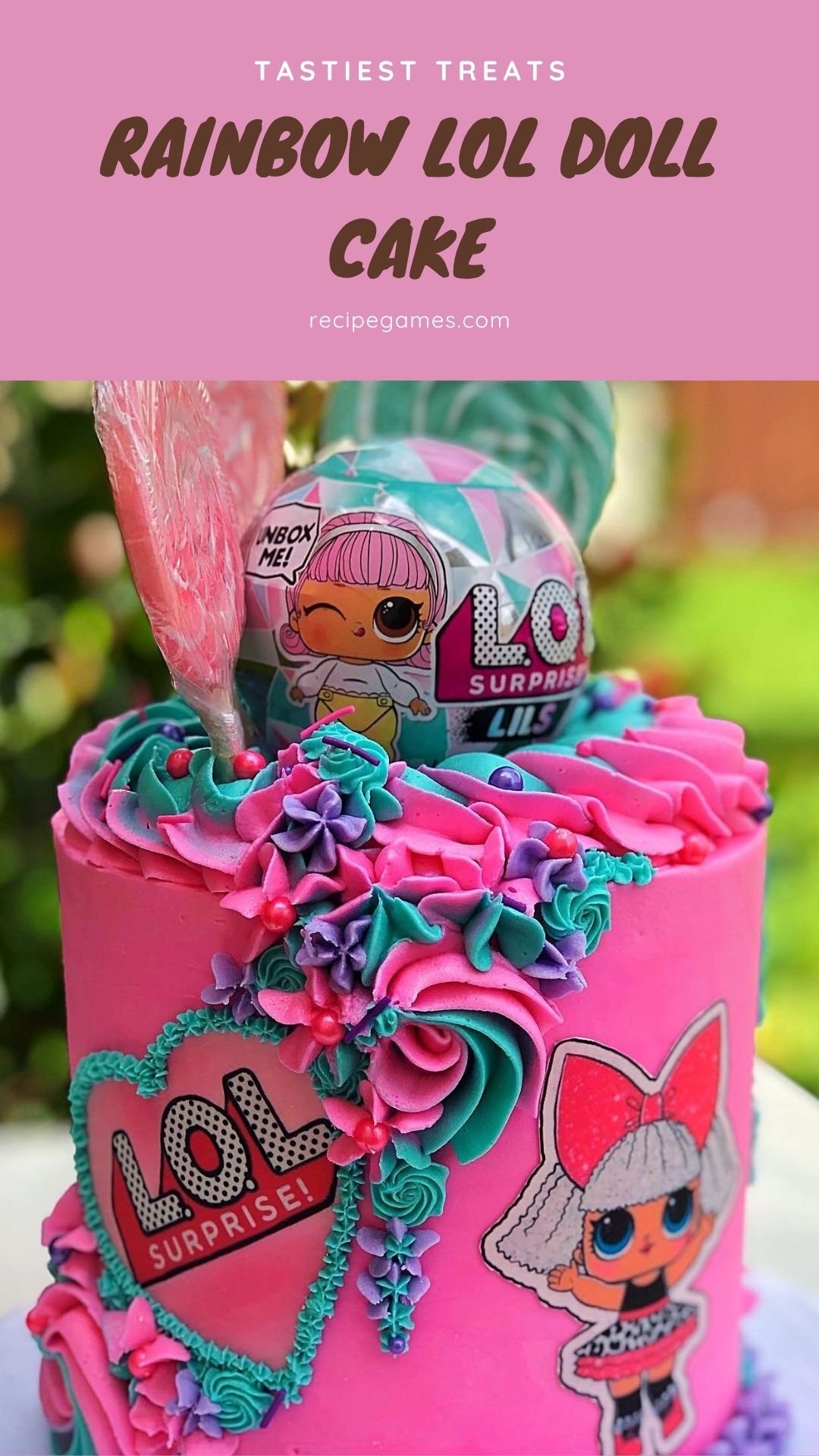 Rainbow LOL Doll Cake