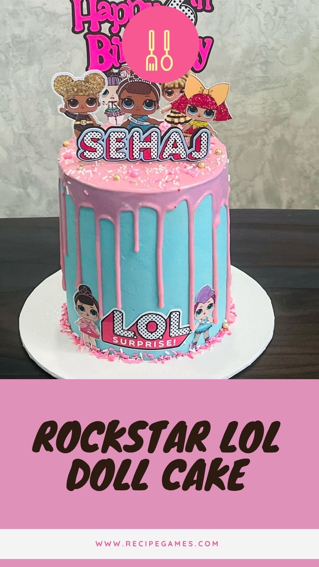 Rockstar LOL Doll Cake