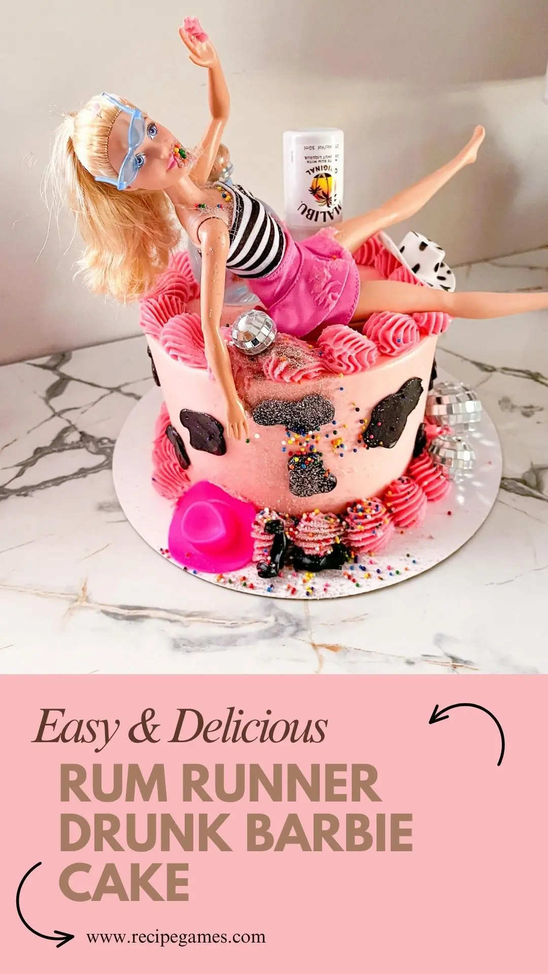 Rum Runner Drunk Barbie Cake