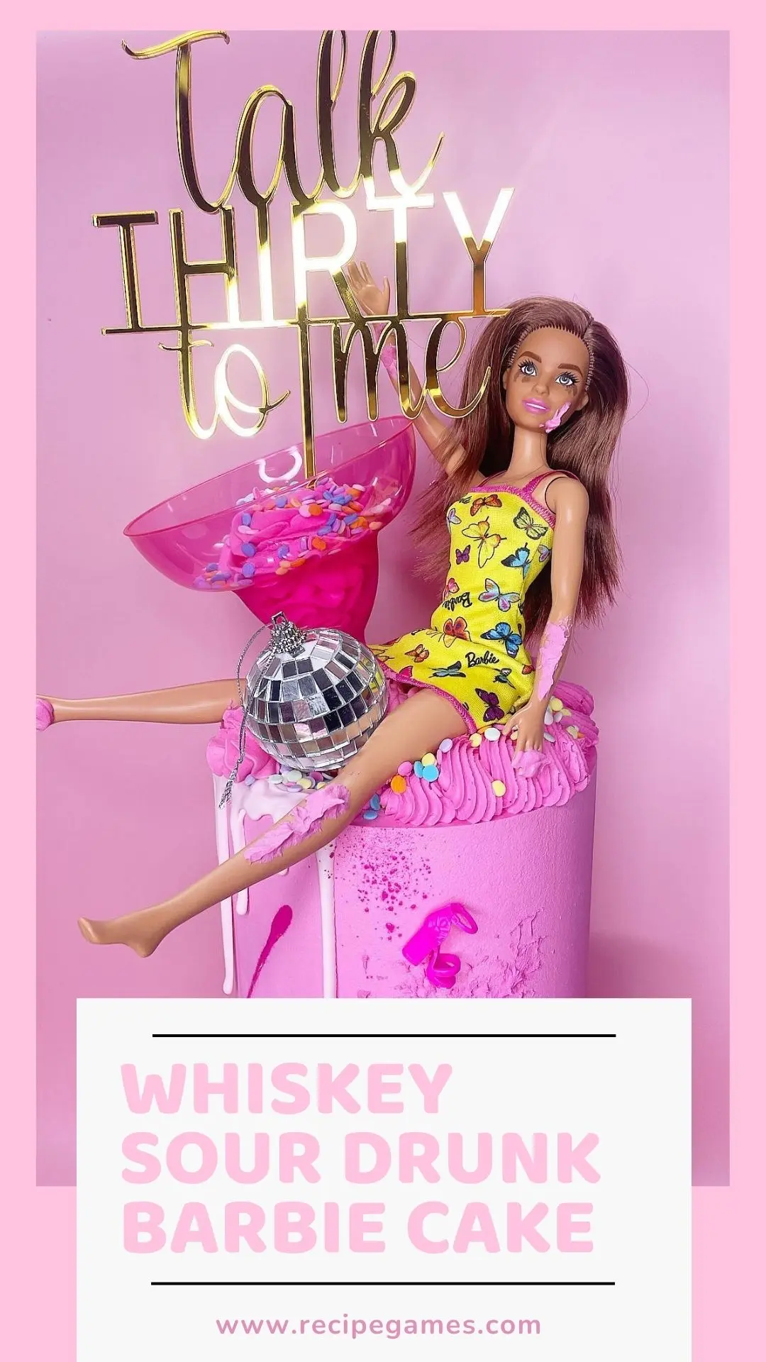 Whiskey Sour Drunk Barbie Cake